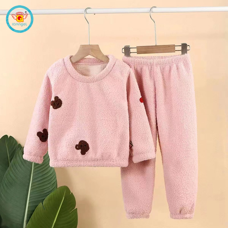 Bộ đồ ngủ IQ ANGEL in họa tiết hoạt hình dễ thương cho bé tùy chọn màu sắc