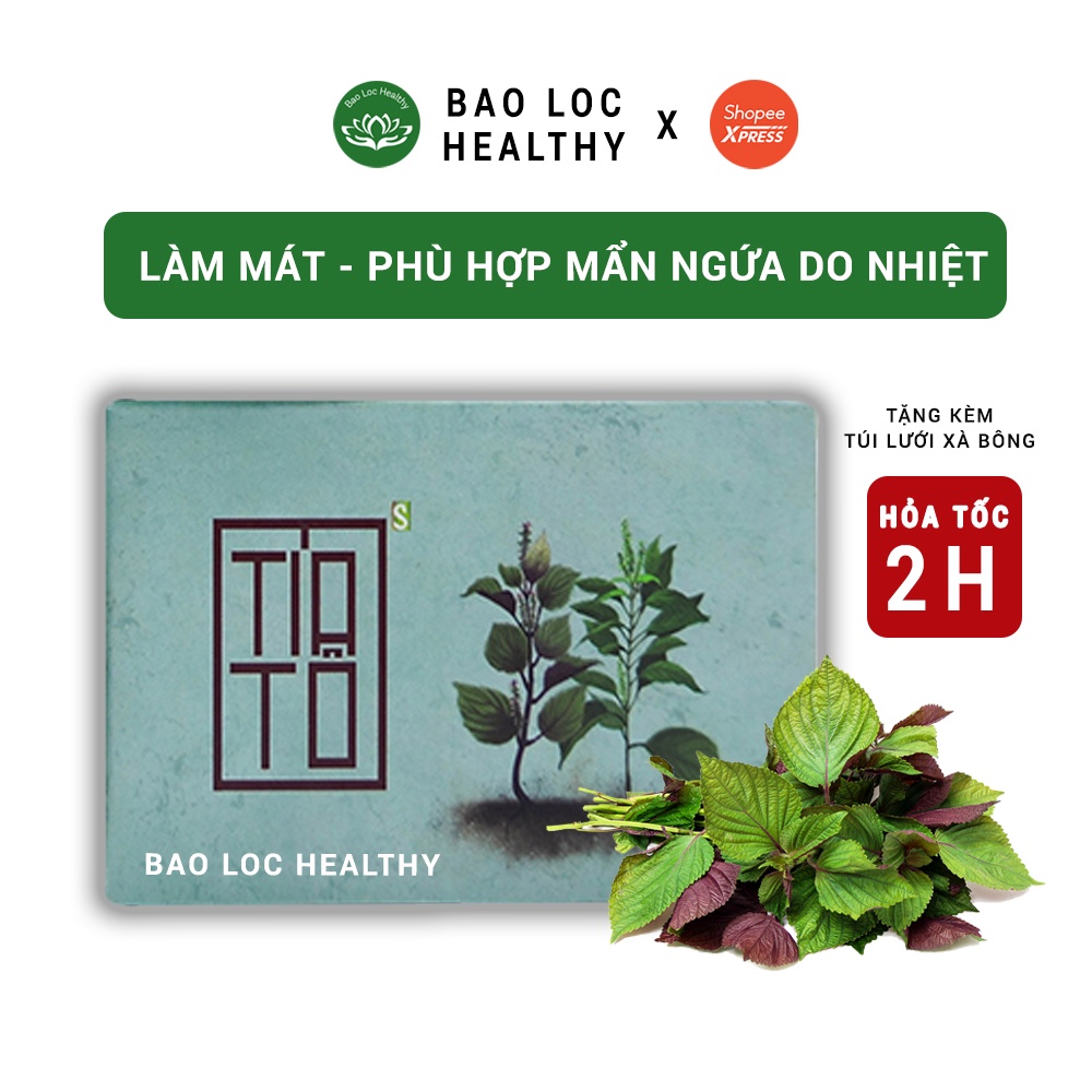 Xà Bông Tía Tô Sinh Dược -100% Thiên Nhiên Mát Da, Ngừa Mụn Trọng Lượng 100gr