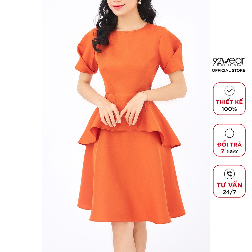Đầm xòe 2 tầng 92WEAR váy công sở thanh lịch, tôn dáng phái đẹp DEW1088 | BigBuy360 - bigbuy360.vn