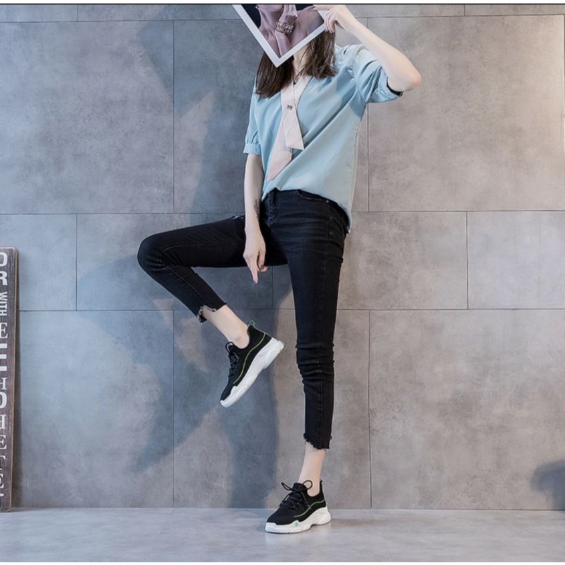 Giày thể thao ❤Freeship❤ Giày nữ cổ chun thoáng khí mùa hè