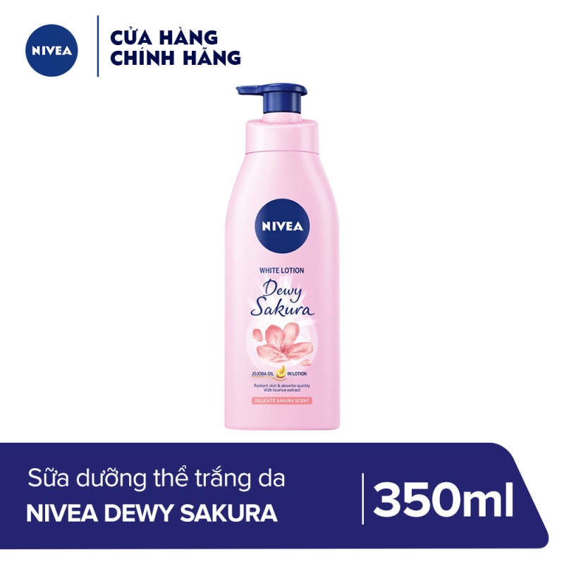 Sữa Dưỡng Thể Nivea Dewy Sakura  Dưỡng Trắng Da 350ml - 85703