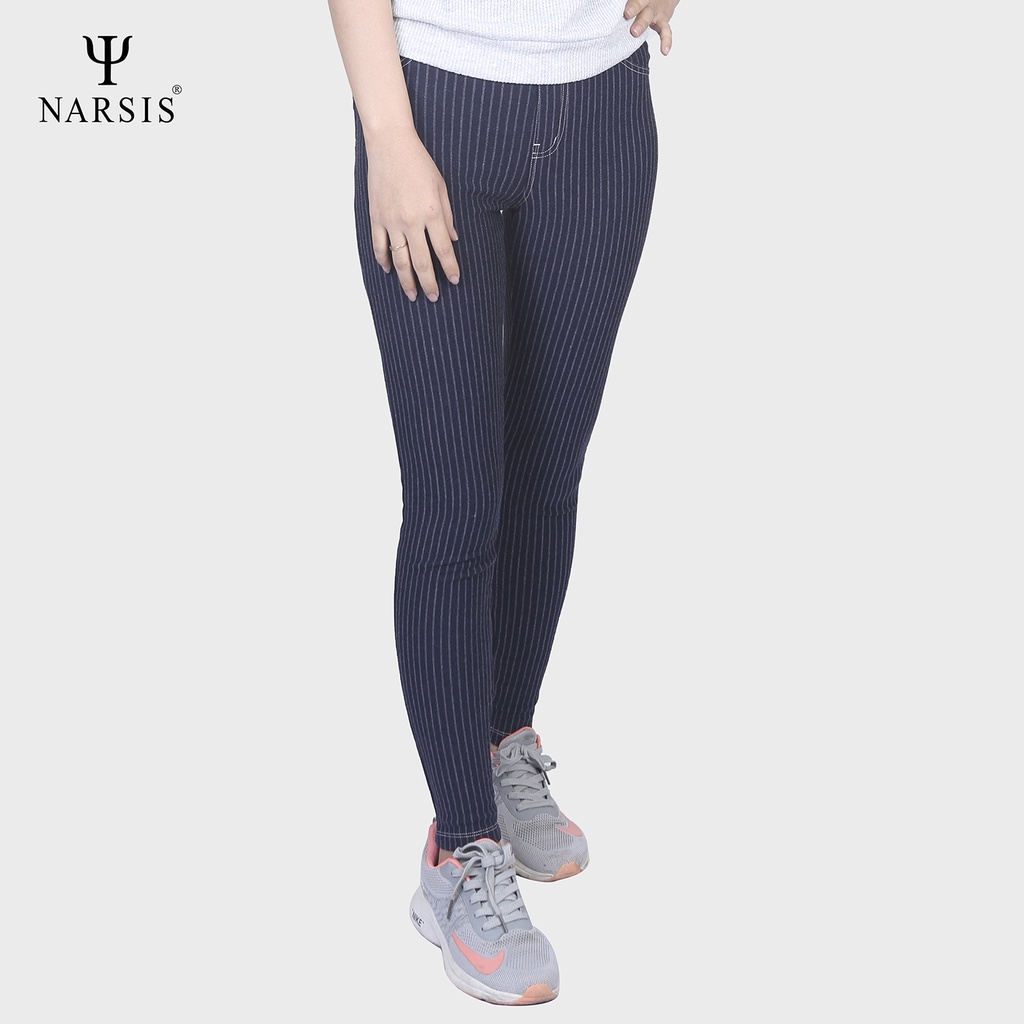 Quần bó nữ Narsis P5053 kẻ màu xanh tím than