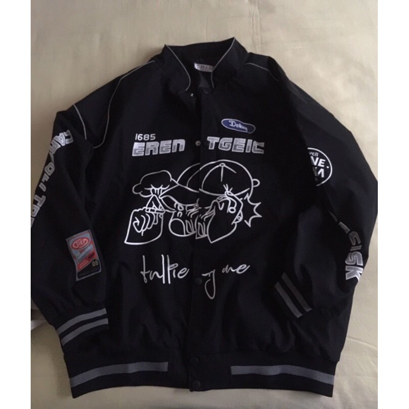 áo khoác bomber line phản quang hoạ tiết graffiti - kèm hình thật | BigBuy360 - bigbuy360.vn