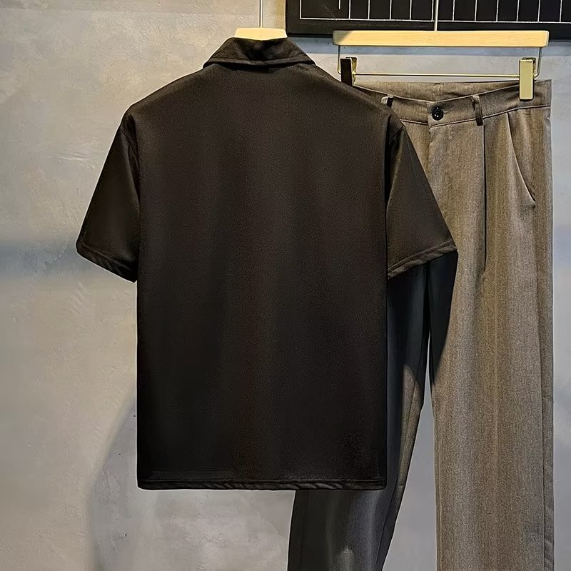 Áo Thun Polo Tay Ngắn Màu Trơn Mỏng Dáng Ôm Có 3 Màu Size M-3XL Phong Cách Hàn Quốc Thời Trang Cho Nam