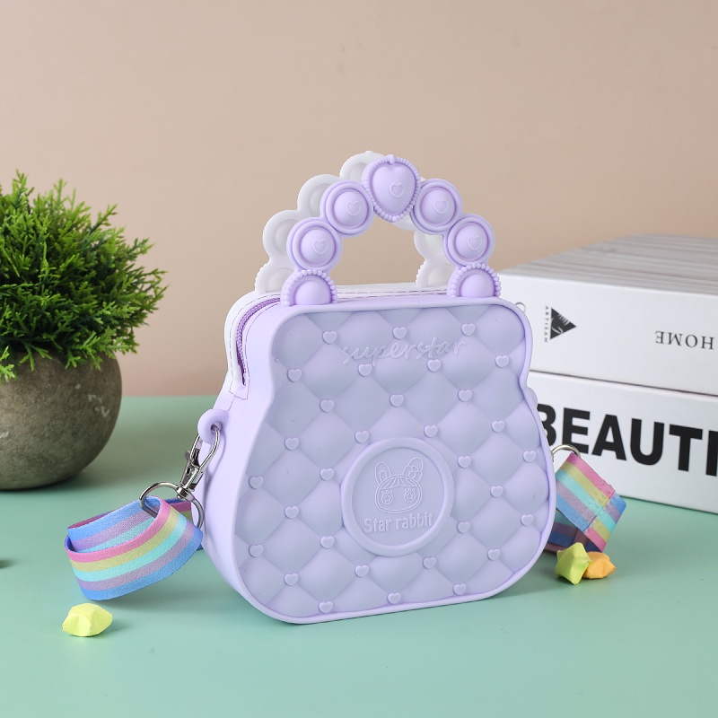Pop It Đồ Chơi Túi Xách Đeo Chéo Vai Giảm Căng Thẳng Bong Bóng Silicone Dành Cho Bé Gái