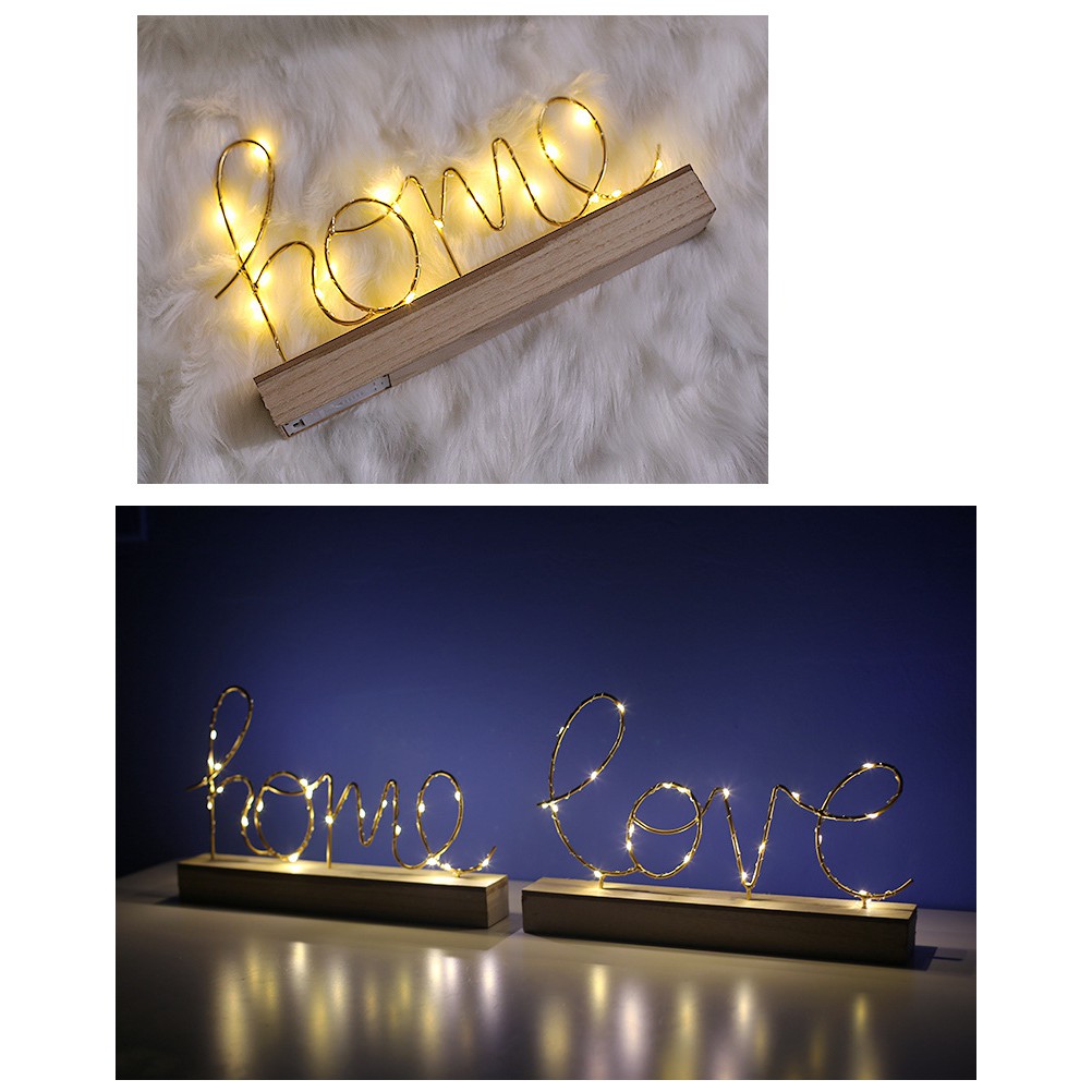Đèn led dây chữ LOVE - HOME, đèn trang trí.