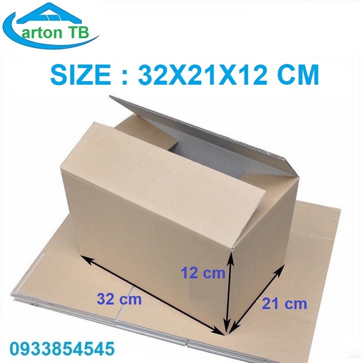 thùng carton đóng hàng 32x21x12 cm - giao hàng hỏa tốc