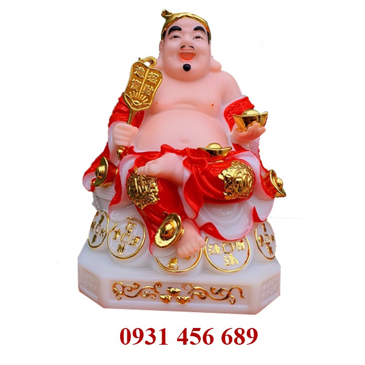 Tượng Thần Tài Thổ Địa Màu Đỏ Cao 20cm