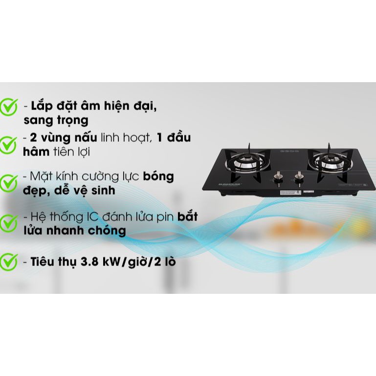 Bếp gas âm Sunhouse SHB5546MT -Tr bày Mới 98-99% +Tặng dây gas-Tiện ích:Đầu hâm,Dễ vệ sinh, Đánh lửa IC nhanh,