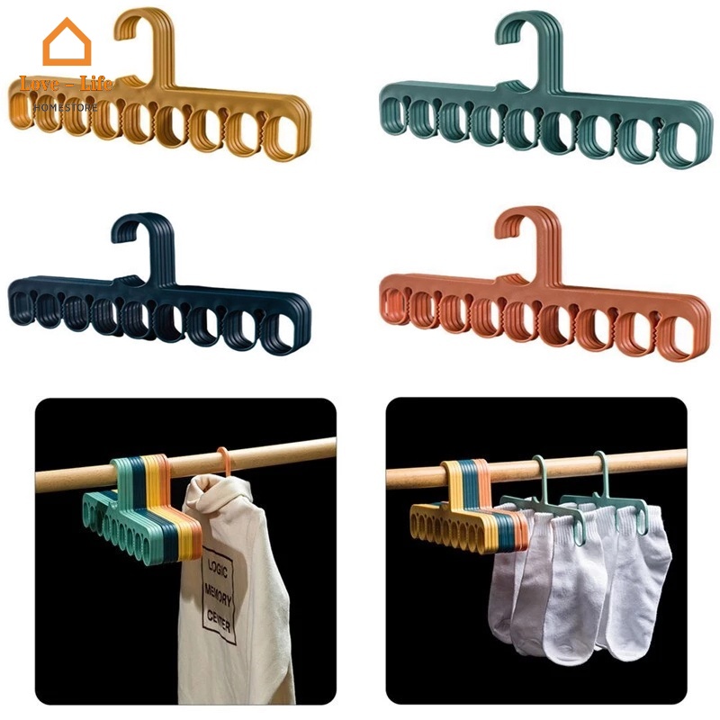 Thanh treo móc quần áo/Vớ 9 Lỗ Bằng Nhựa PP Không Trượt Tiện Dụng Cho Gia Đình