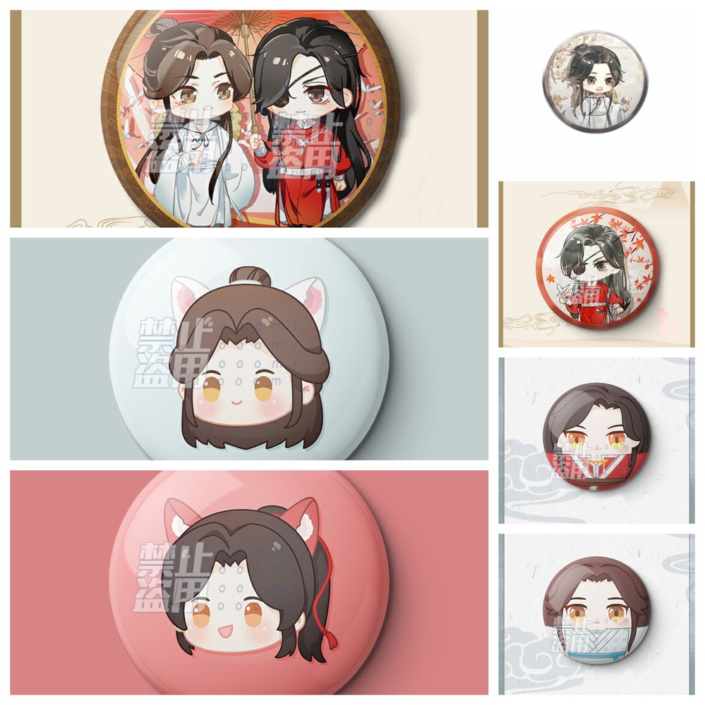 (Nhiều mẫu) Huy hiệu cài áo IN HÌNH Thiên quan tứ phúc Mặc Hương Đồng Khứu anime chibi dễ thương tiện lợi m3