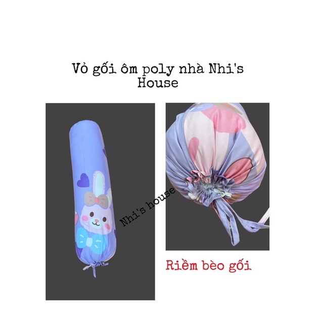 Vỏ gối ôm theo bộ ga gối Poly kích thước 35x100
