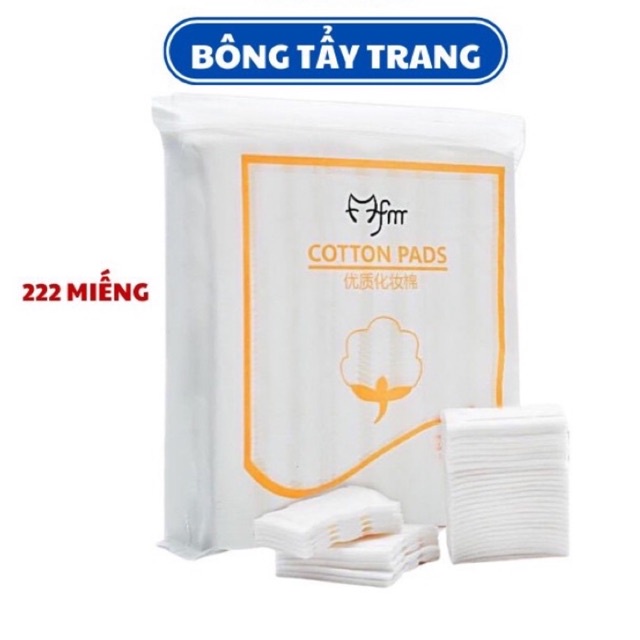 Bông tẩy trang 3 lớp Cotton Pad Túi 222 miếng Túi Zip