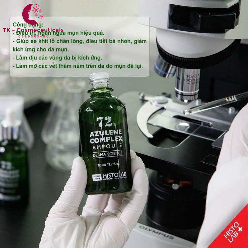 Tinh Chất AZULENE COMPLEX AMPOULE 72% HISTOLAB Làm Dịu Da, Điều Tiết Bã Nhờn, Giảm Mụn - 50ml