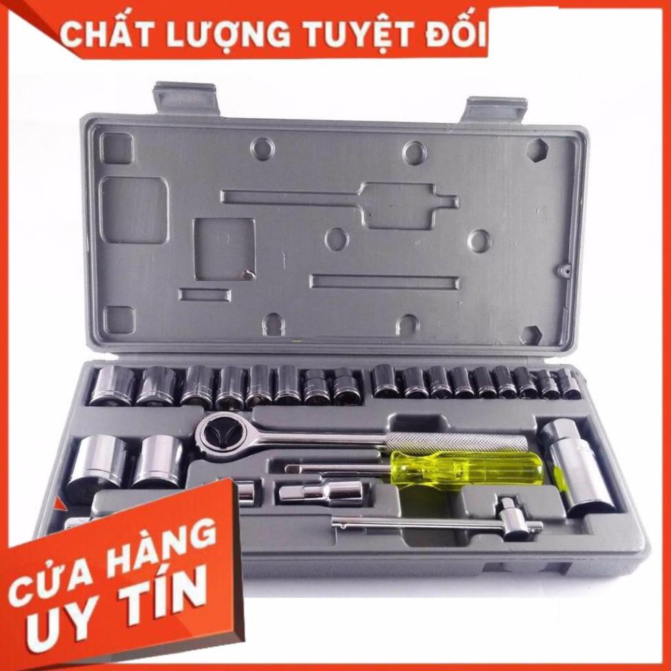 Bộ khẩu mở siết ốc 40 chi tiết thông minh, Bộ đồ sửa xe AIWA  Chất Liệu Tốt, Bền và Tiện Dụng