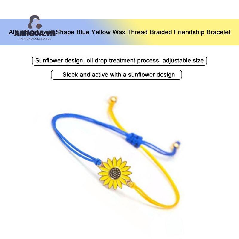 ✨✨Vòng Đeo Tay Bằng Sợi Sáp Dệt Hoa Hướng Dương/Hoa Cúc/Hoa Cúc Màu Vàng/Xanh Dương