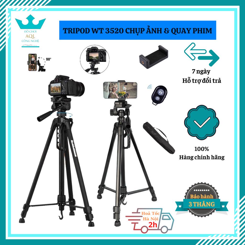 Tripod chân máy ảnh điện thoại Weifeng WT 3520, gậy 3 chân chụp hình quay video chuyên nghiệp cao cấp chính hãng