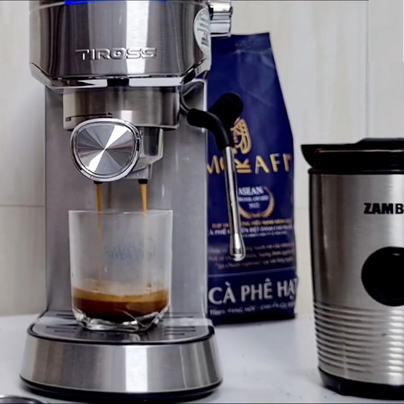 Máy pha cà phê Espresso Tiross TS6212, máy pha cafe tự động áp suất 15 Bar, bảo hành chính hãng 12 tháng - Befoyo