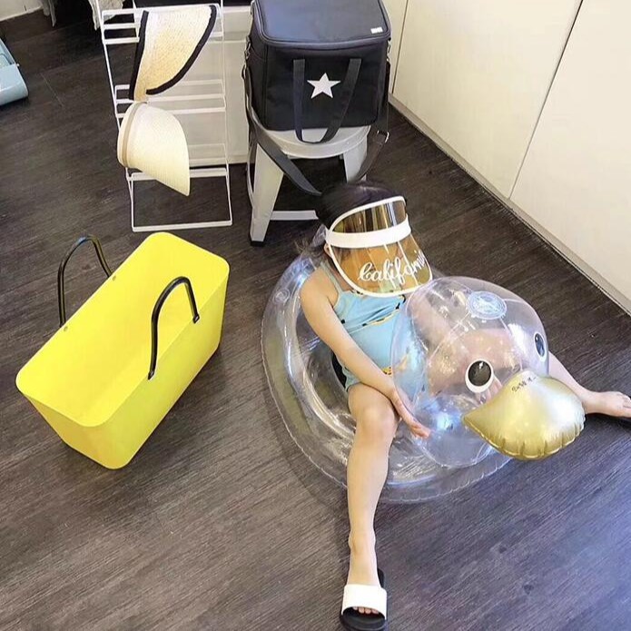 Phao bơi hình chú vịt trong suốt đáng yêu cho bé 1-4 tuổi