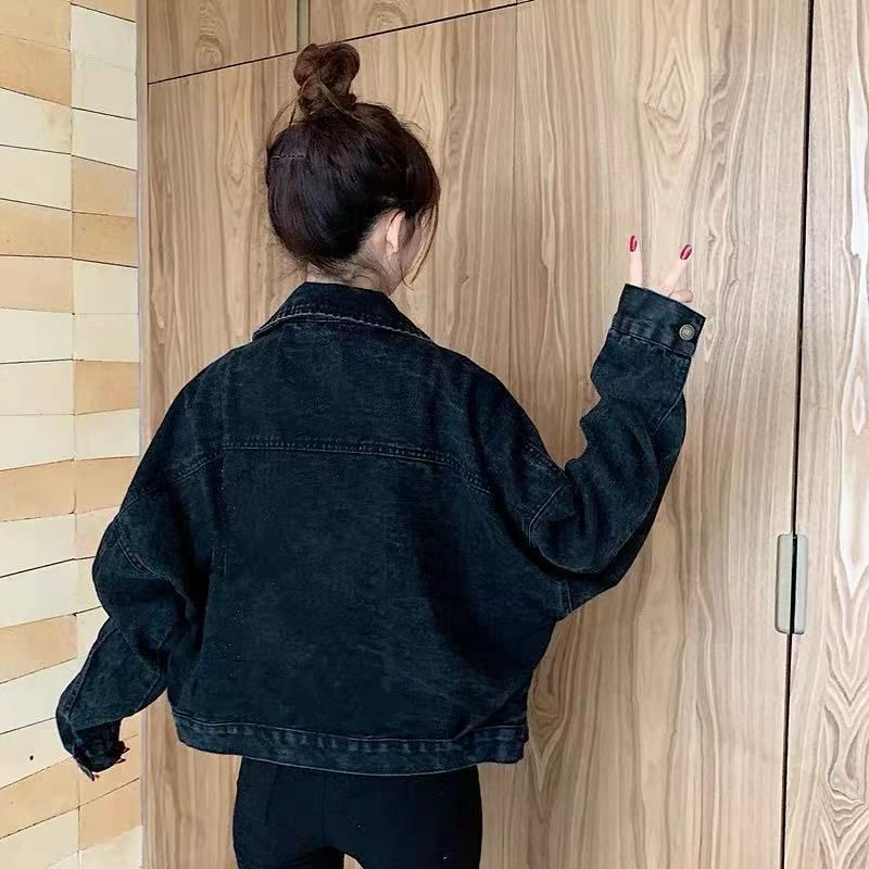 Áo Khoác Nữ jeanForm Rộng ☘ bigsize ☘ Nam Nữ Màu Xanh và Đen - Áo khoác bò nữ