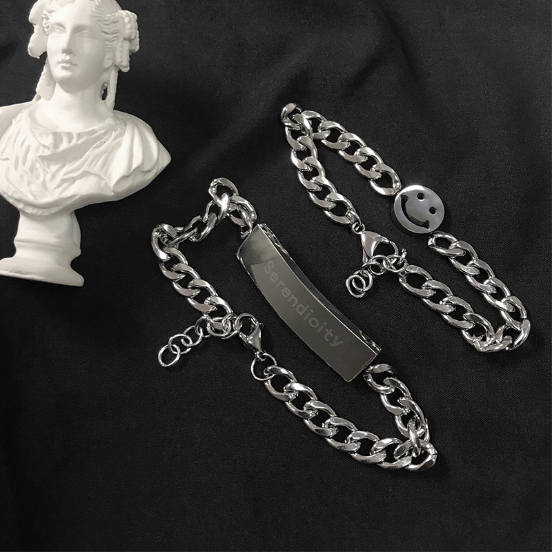 Vòng Tay Kim Loại Mặt Hình Mặt Cười Cho Nam Và Nữ