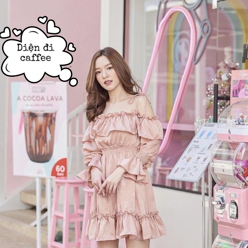 Đầm trắng trễ vai hot 2022_ Váy 2 dây maxi rớt vai tay bồng đi chơi xinh xắn nhà LioLa | BigBuy360 - bigbuy360.vn