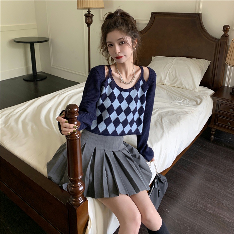 Porozi  Áo sweater dệt kim mỏng tay dài kiểu dáng thời trang phong cách Hàn Quốc dành cho nữ