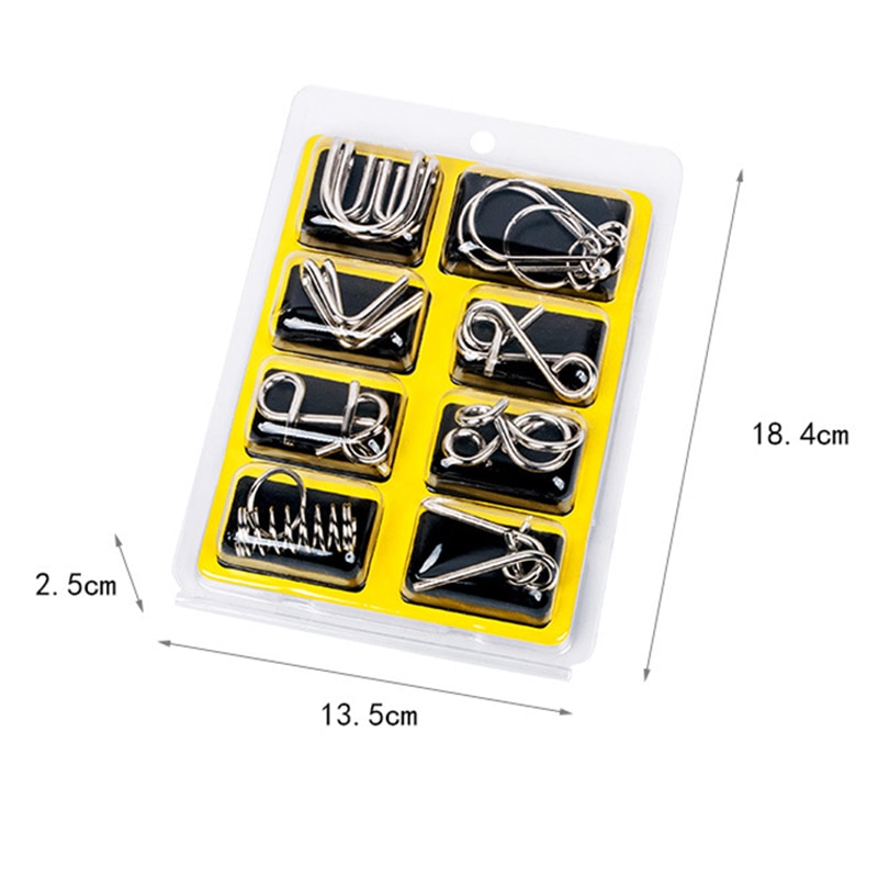 Set 8 Đồ Chơi Gỡ Rối Bằng Kim Loại Giúp Giải Tỏa Căng Thẳng