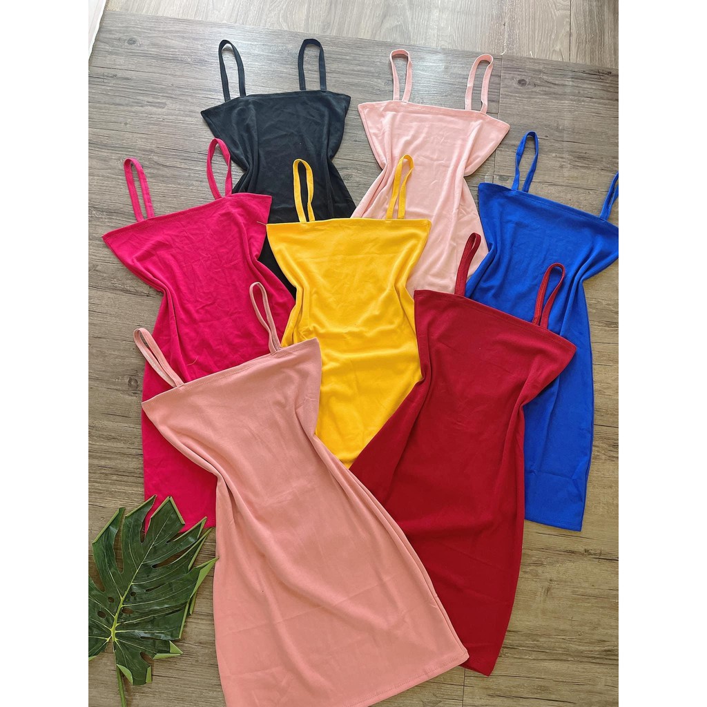 Đầm Thun Body Hai Dây <freeship>dươí 58kg , v thun ,co dãn tốt | BigBuy360 - bigbuy360.vn
