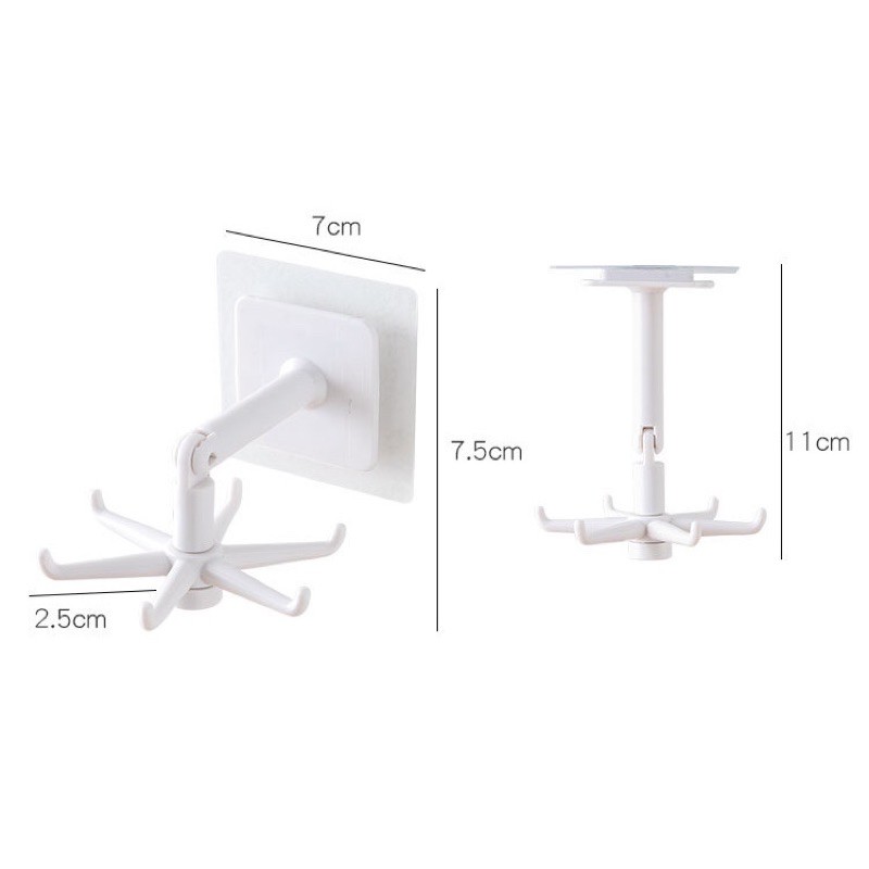 Móc Dán Treo Đồ Bếp Đa Năng - Móc Treo Vá Muỗng Thìa Xoay 360° Siêu Tiện Lợi - �Keo Siêu Dầy Chịu Lực