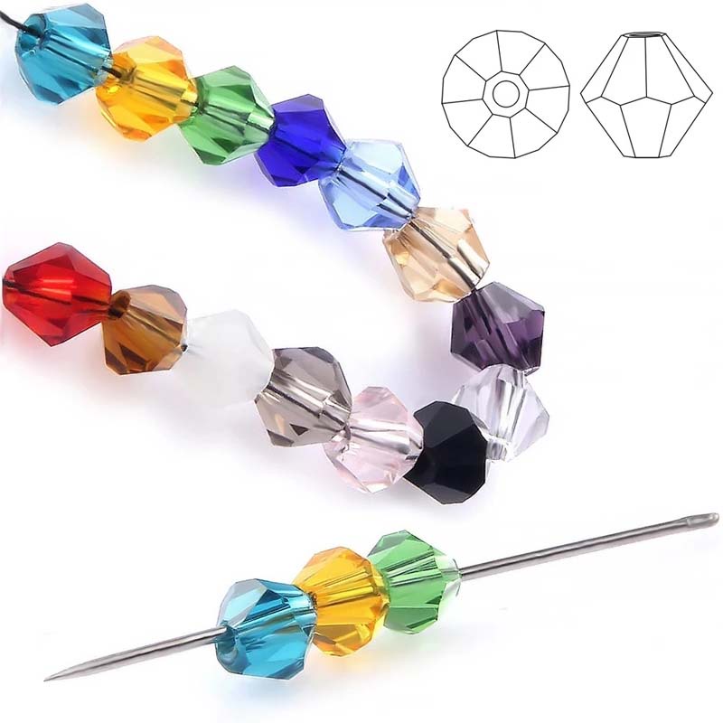 Bộ 100 Hạt Pha Lê Lấp Lánh 4mm Dùng Làm Trang Sức Thủ Công