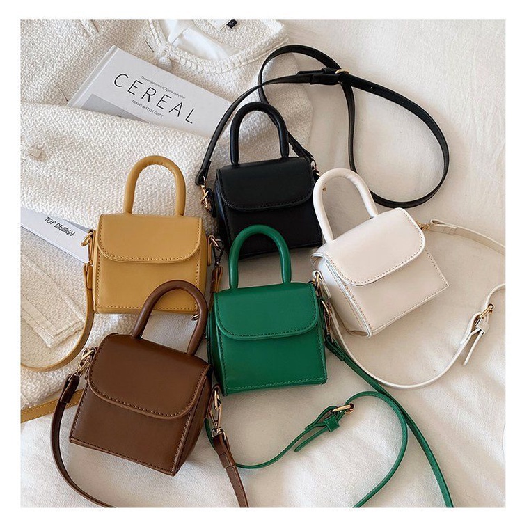 Túi Đeo Chéo mini Hình Vuông Màu Sắc Xinh Xắn Phong Cách Hàn Quốc Thời Trang Cho Nữ