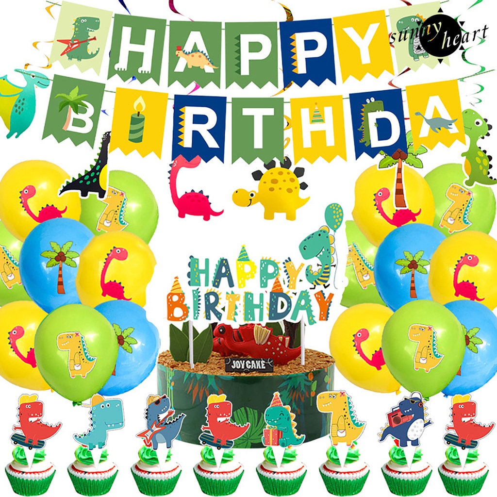 Set 1 Bộ Khăn Trải Bàn Ăn Sử Dụng 1 Lần In Họa Tiết Khủng Long Hoạt Hình Tiện Dụng Cho Tiệc Cưới