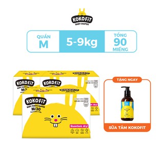 [TẶNG SỮA TẮM GỘI 300ML] Combo 3 Tã Quần KOKOFiT Hàn Quốc Cho Bé Size M30/L26/XL22/Jumbo18