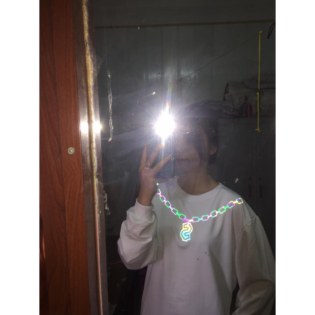 Áo Sweater in hình Money Necklace Phản Quang 7 màu Áo nỉ Nam Nữ Dài tay Unisex in hiệu ứng Hologram