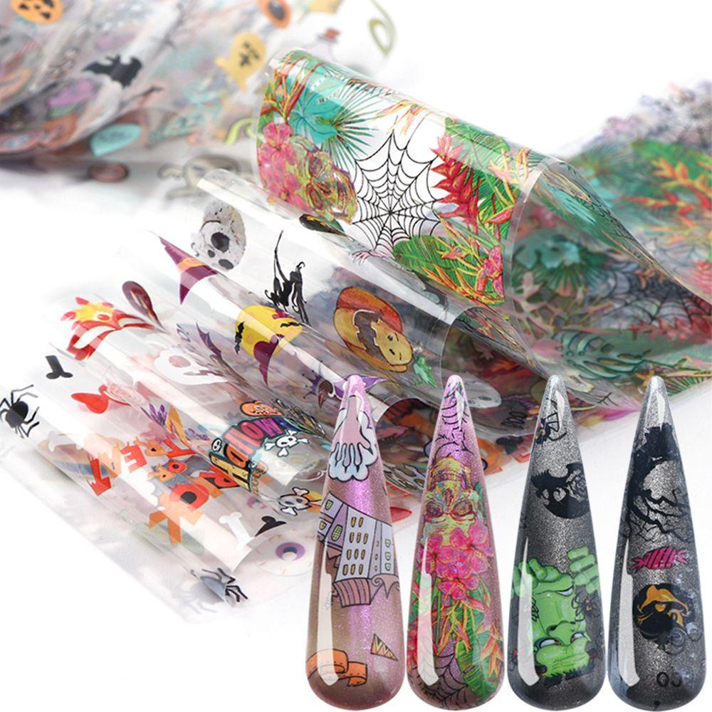 OCEANMAP Miếng Dán Trang Trí Móng Tay Hình Mèo Đen / Bí Ngô Siêu Mỏng