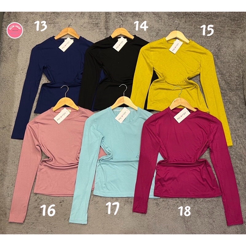 combo 3 áo tay dài cổ tròn màu ngẫu nhiên