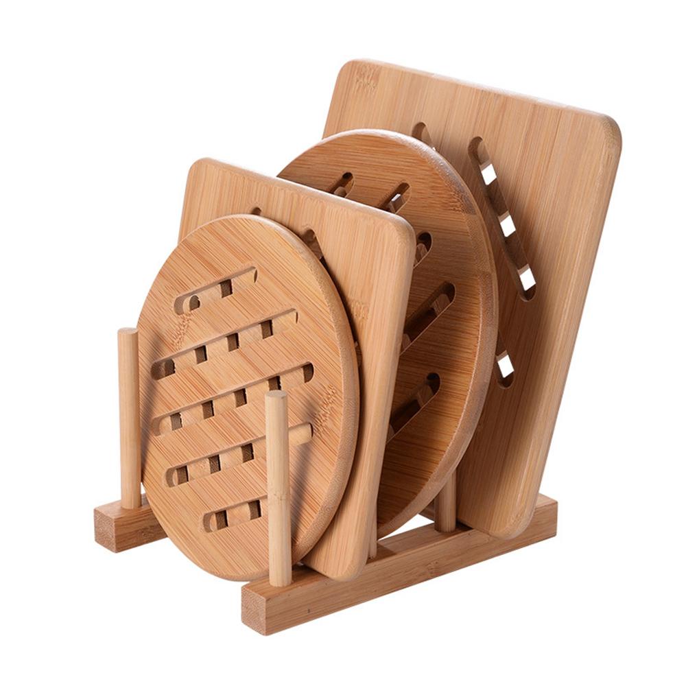 Giá Đỡ Cốc / Đĩa Bằng Tre Cách Nhiệt Chống Trượt Tiện Dụng