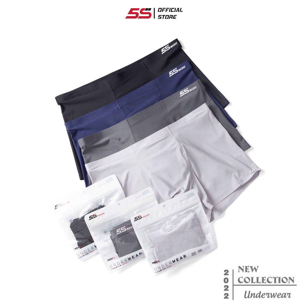 Quần Lót Nam Boxer Thun Lụa 5S Không Đường May, Thoáng Khí, Kháng Khuẩn, Co Giãn Cực Dễ Chịu (BOX22020)