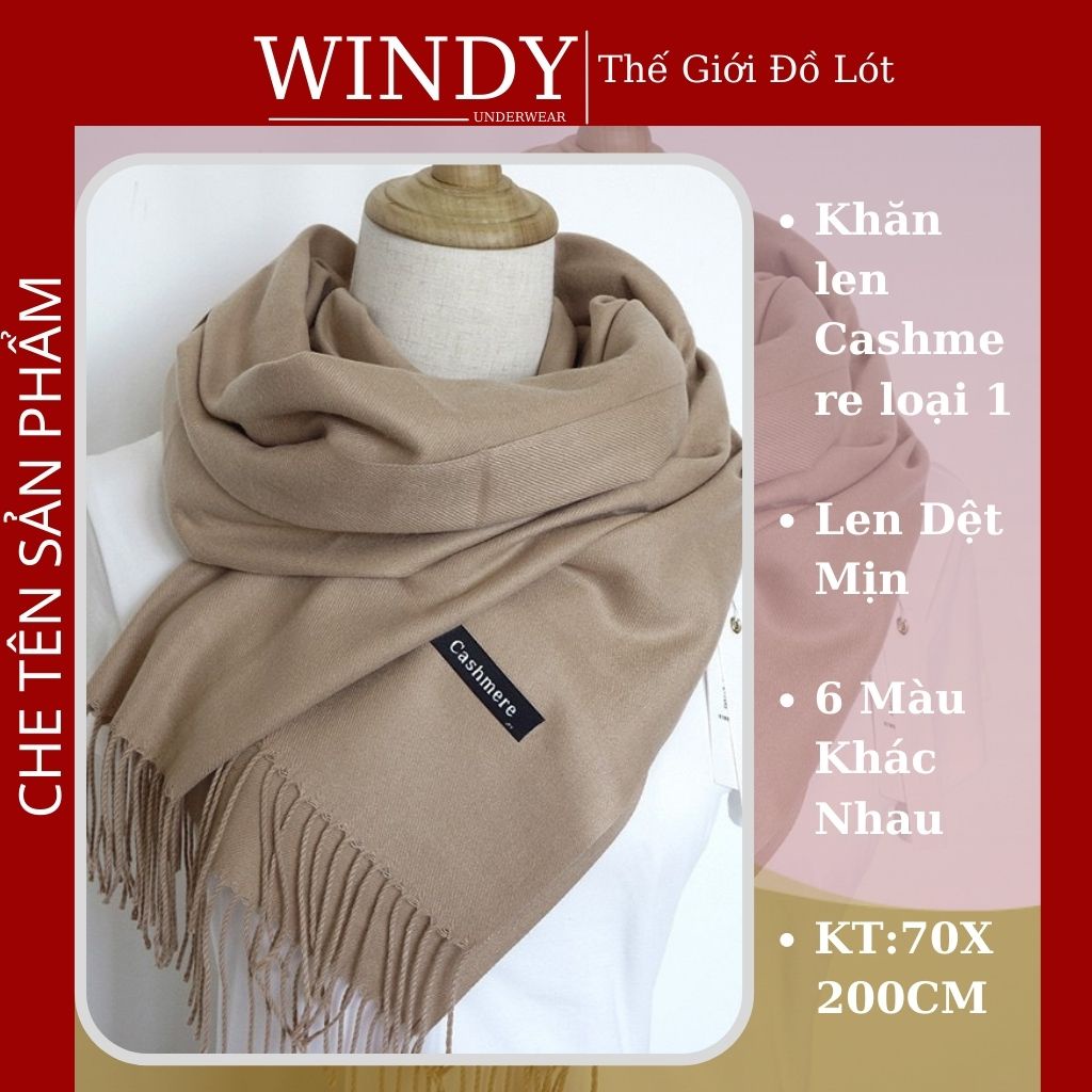 Khăn Len Quàng Cổ Cashmere Hàng Loại 1, Chất Len Dệt Mềm Mịn Giữ Ấm Mùa Đông Cho Nam Nữ Windy Secret