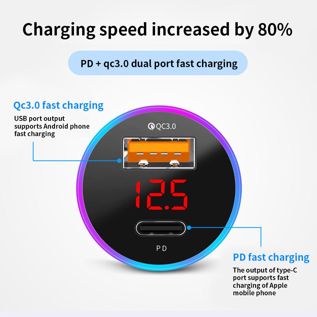Tẩu Sạc Điện Thoại / Máy Tính Bảng 36W USB Type-c Cho Xe Hơi