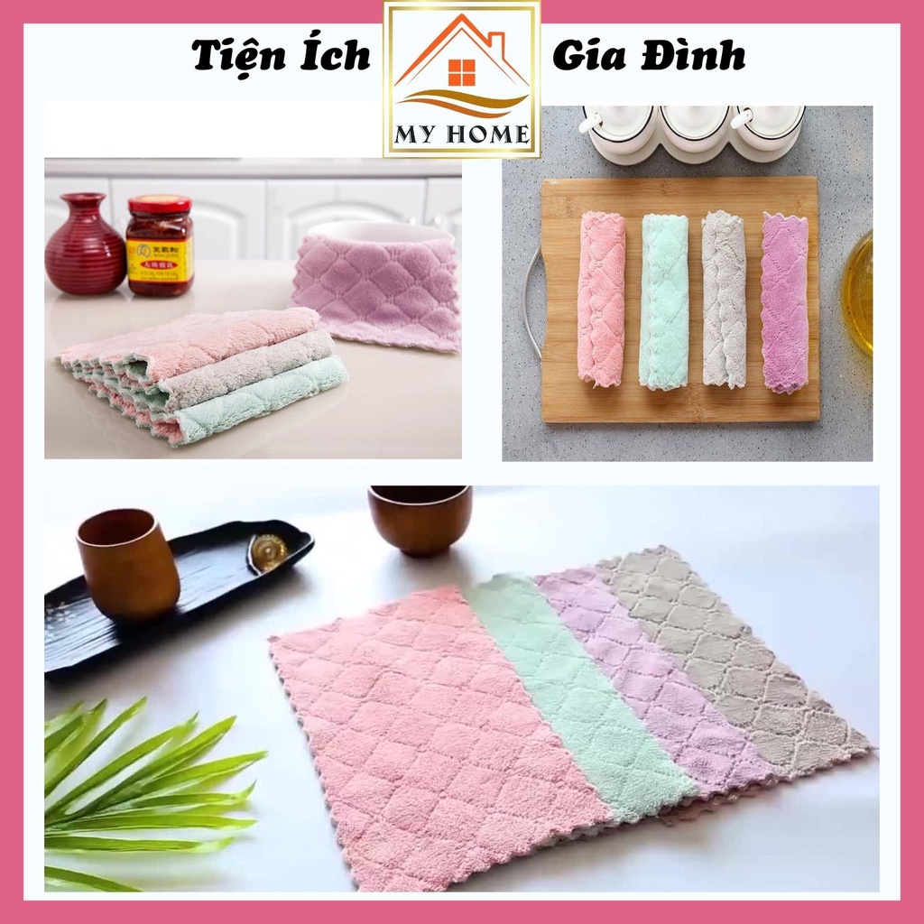 Khăn lau đa năng 2 mặt siêu thấm, lau chùi nhà bếp, chén dĩa, bàn ghế…kích thước 13x21cm