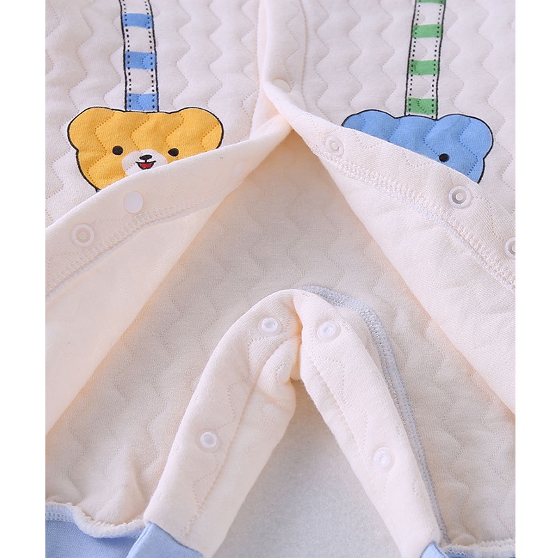 Body dài tay trần bông Áo liền quần cho trẻ sơ sinh 3-12 tháng SLTB10