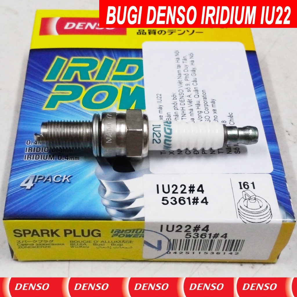 Bugi bạch kim cho Yamaha Jupiter - Mio - DENSO IRIDIUM POWER IUF22