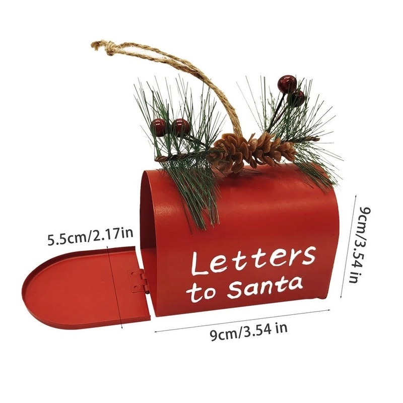 [Christmas Home Decoration Products] [Metal and Iron Christmas Red Mailbox Ornaments, Christmas Ornaments For Xmas Tree] [Christmas Tree Decorative Pendant Accessories]