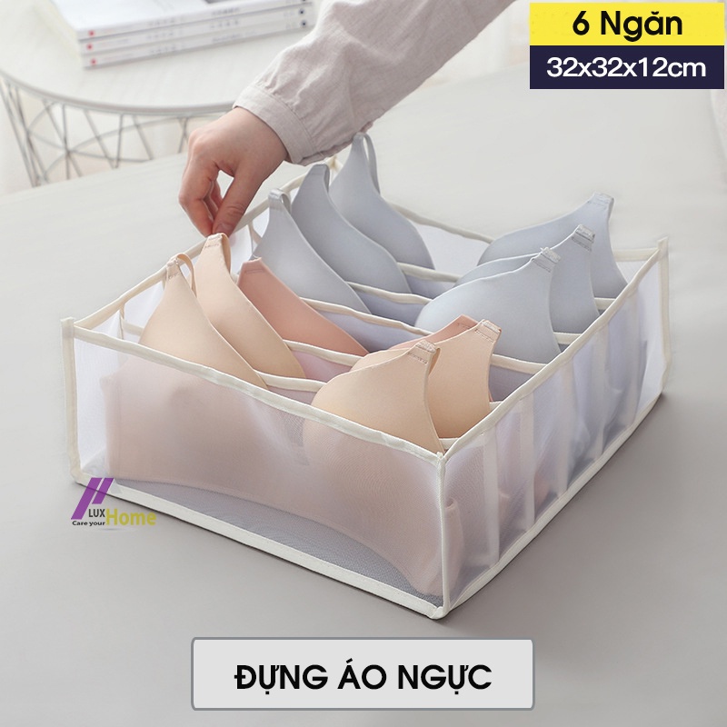 Hộp đựng đồ lót bằng vải lưới siêu bền, Khay đựng đồ lót, tất, 6 ngăn, 7 ngăn, 11 ngăn