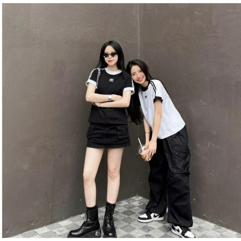 Áo Thun Baby Tee THÊU CHỮ N, Áo Baby Tee Chữ N Cotton 100% Nam Nữ Unisex