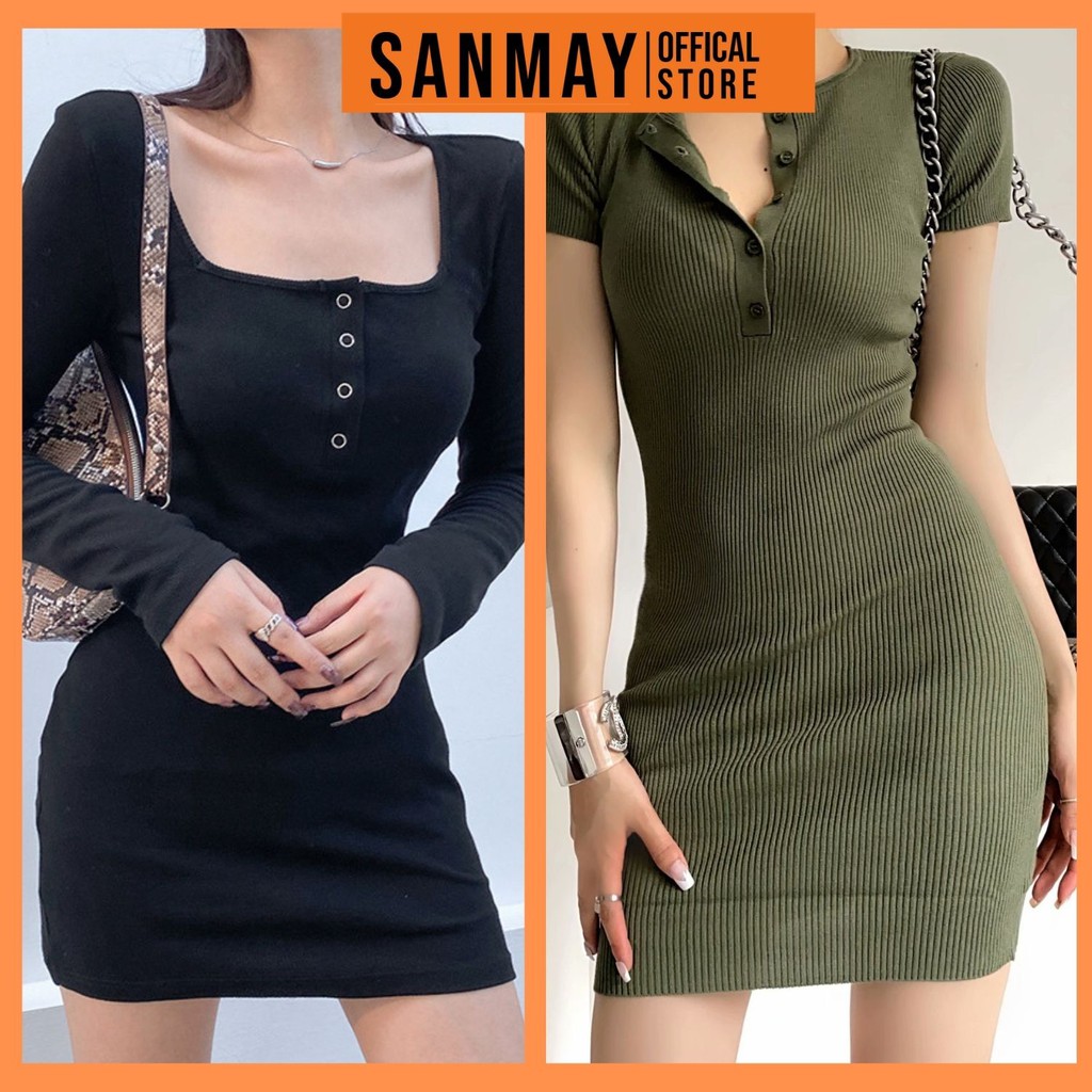 Đầm Body Tay Dài SANJOLI Váy Ôm Sexy Nữ Thiết Kế Đi Dự Tiệc Cưới Đẹp VD053 | BigBuy360 - bigbuy360.vn