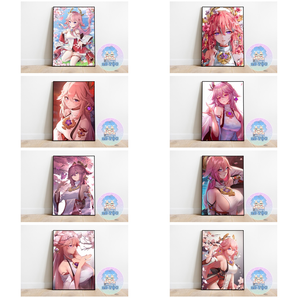 TRANH POSTER A3 YAE MIKO (1) GAME GENSHIN IMPACT CHẤT LIỆU GIẤY CAO CẤP - 2D TỘC SHOP