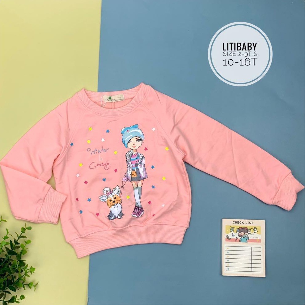 Áo nỉ bé gái LITIBABY Winter 2/9T